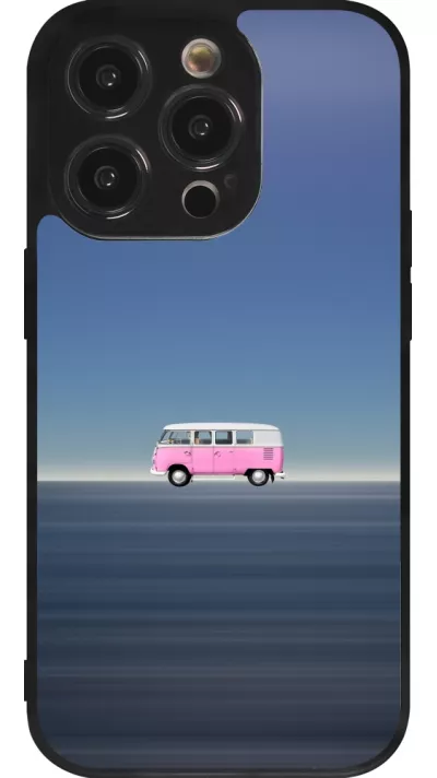 iPhone 14 Pro Case Hülle - Silikon schwarz Spring 23 pink bus