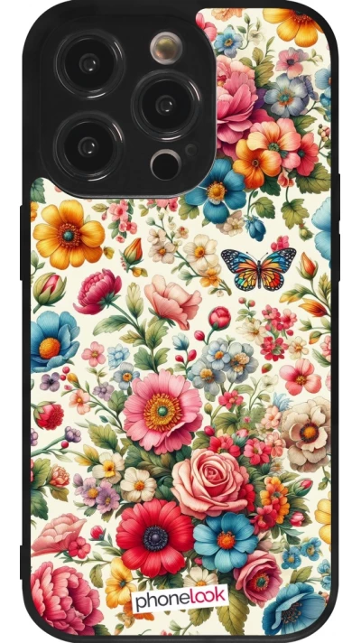 iPhone 14 Pro Case Hülle - Silikon schwarz Spring 25 fruehling bluetend