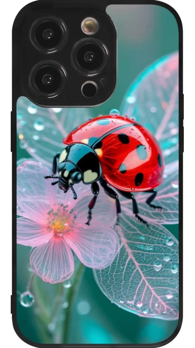 Coque iPhone 14 Pro - Silicone rigide noir Ladybird in bloom Spring 2026