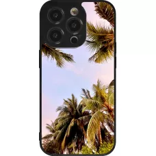 iPhone 14 Pro Case Hülle - Silikon schwarz Summer 2023 palm tree vibe