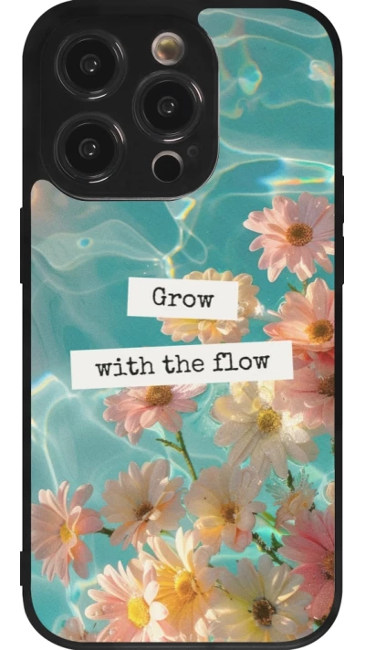 iPhone 14 Pro Case Hülle - Silikon schwarz Summer 2025 Grow with the flow