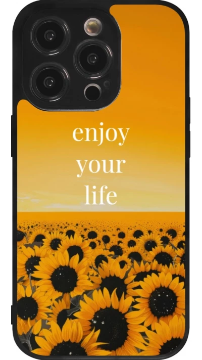 iPhone 14 Pro Case Hülle - Silikon schwarz Summer 2026 Enjoy your life