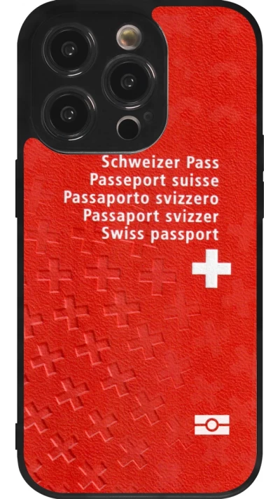 iPhone 14 Pro Case Hülle - Silikon schwarz Swiss Passport