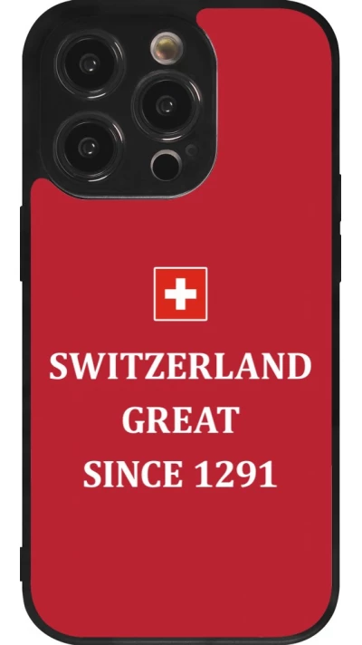 iPhone 14 Pro Case Hülle - Silikon schwarz Switzerland Great Since 1291