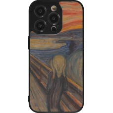 Coque iPhone 14 Pro - Silicone rigide noir Tableau art - Le Cri - Edvard Munch