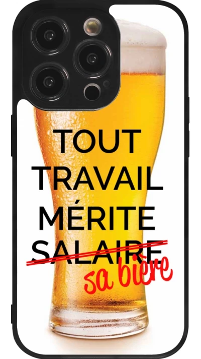 iPhone 14 Pro Case Hülle - Silikon schwarz Tout travail mérite sa bière