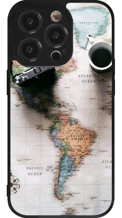 iPhone 14 Pro Case Hülle - Silikon schwarz Travel 01