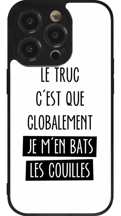 Coque iPhone 14 Pro - Silicone rigide noir Le truc globalement bats les couilles