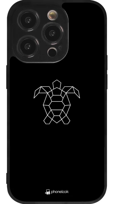 iPhone 14 Pro Case Hülle - Silikon schwarz Turtles lines on black