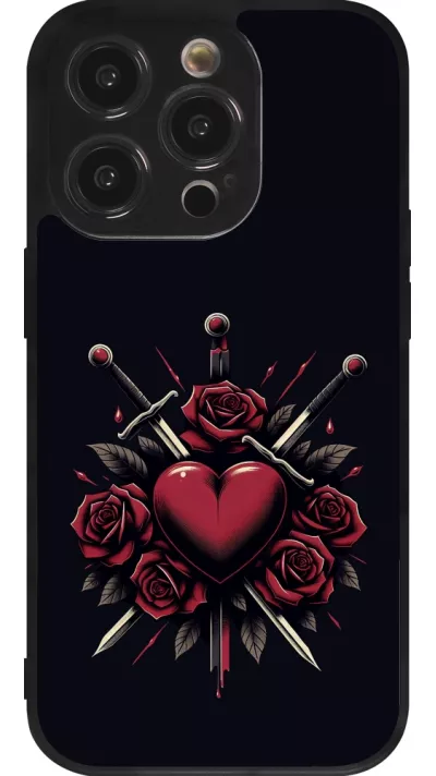 iPhone 14 Pro Case Hülle - Silikon schwarz Valentine 2024 gothic love