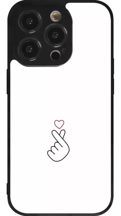 iPhone 14 Pro Case Hülle - Silikon schwarz Valentine 2024 heart by Millennials
