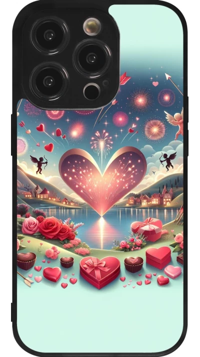 iPhone 14 Pro Case Hülle - Silikon schwarz Valentin 2025 Schick