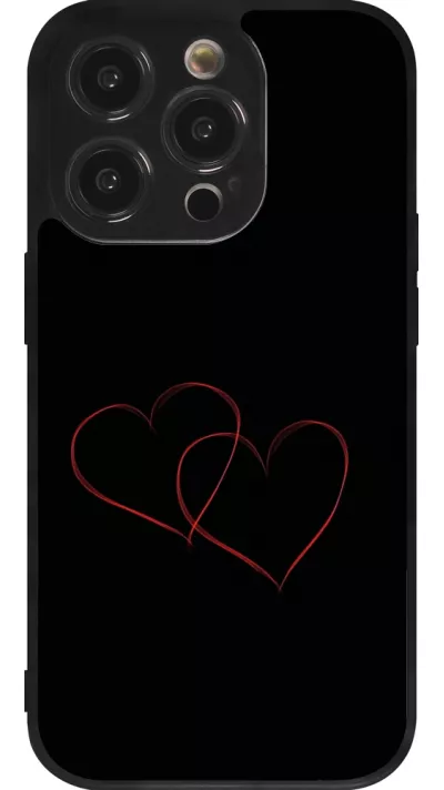 iPhone 14 Pro Case Hülle - Silikon schwarz Valentine 2023 attached heart