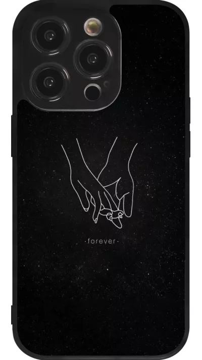 iPhone 14 Pro Case Hülle - Silikon schwarz Valentine 2023 hands forever