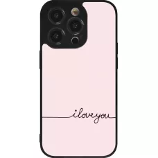 iPhone 14 Pro Case Hülle - Silikon schwarz Valentine 2023 i love you writing