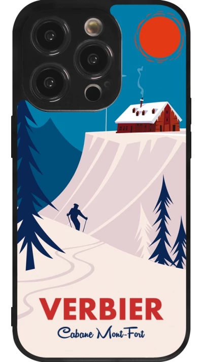 iPhone 14 Pro Case Hülle - Silikon schwarz Verbier Cabane Mont-Fort
