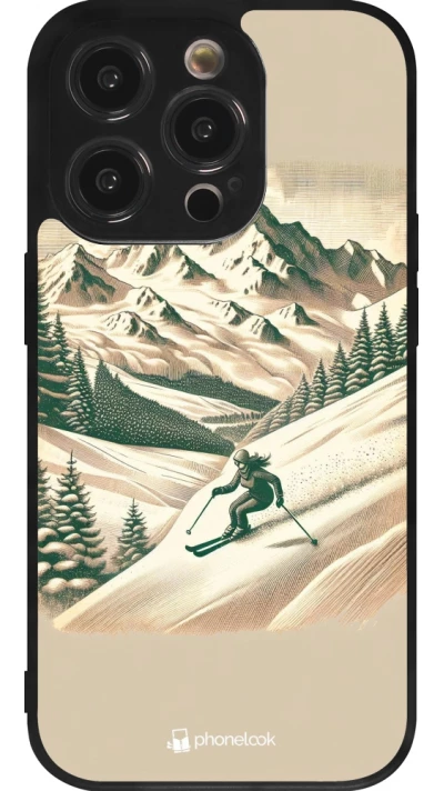 iPhone 14 Pro Case Hülle - Silikon schwarz Vintage Skiberg