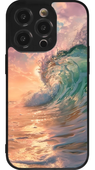 iPhone 14 Pro Case Hülle - Silikon schwarz Wave Sunset