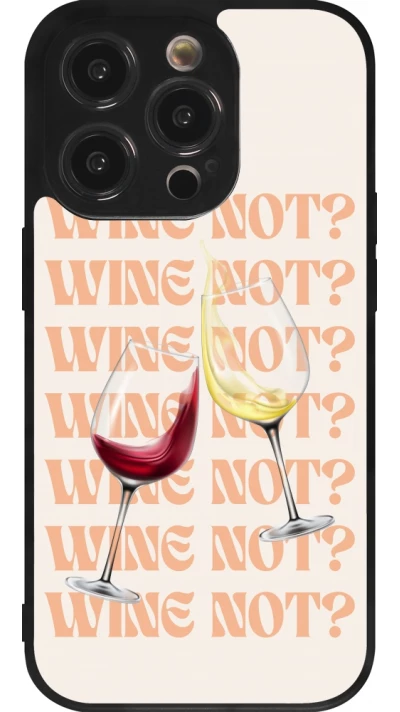 iPhone 14 Pro Case Hülle - Silikon schwarz Wine not