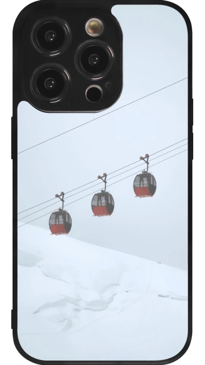 iPhone 14 Pro Case Hülle - Silikon schwarz Winter 22 ski lift