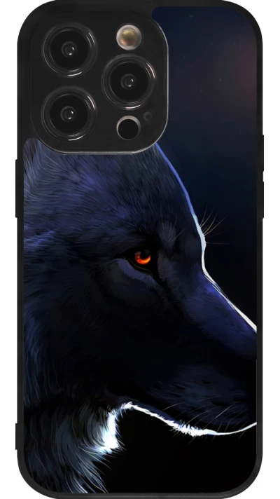 iPhone 14 Pro Case Hülle - Silikon schwarz Wolf Shape