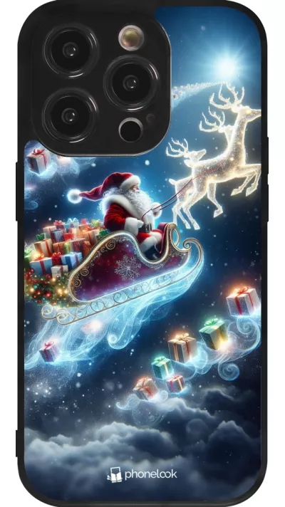 iPhone 14 Pro Case Hülle - Silikon schwarz Weihnachten 2023 Verzauberter Weihnachtsmann