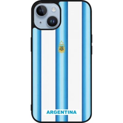 iPhone 15 Case Hülle - Silikon schwarz Argentinien 2026 personalisierbares Fussballtrikot