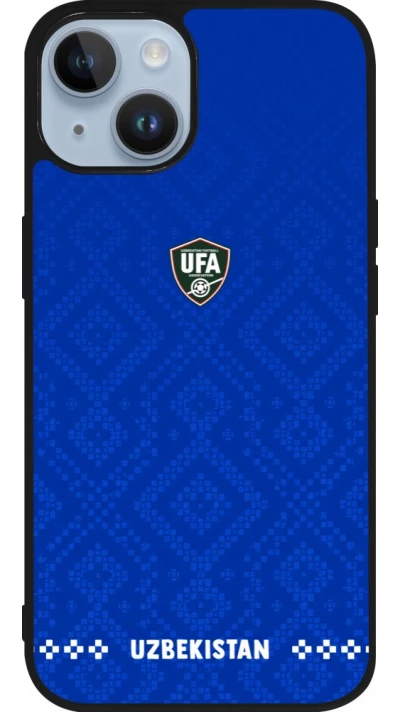 iPhone 15 Case Hülle - Silikon schwarz Usbekistan 2026 personalisierbares Fussballtrikot