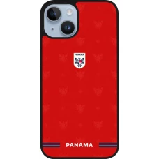 Coque iPhone 15 - Silicone rigide noir Maillot de football Panama 2026 personnalisable