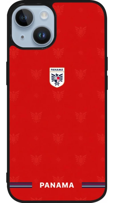 Coque iPhone 15 - Silicone rigide noir Maillot de football Panama 2026 personnalisable