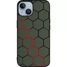 iPhone 15 Case Hülle - Silikon schwarz Geometric Line red