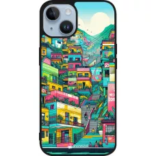 iPhone 15 Case Hülle - Silikon schwarz Medellin Comuna 13 Kunst