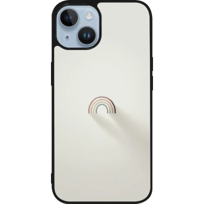 Coque iPhone 15 - Silicone rigide noir Mini Rainbow Minimal