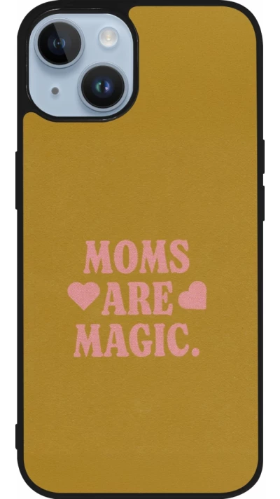 Coque iPhone 15 - Silicone rigide noir Mom 2026 Are Magic