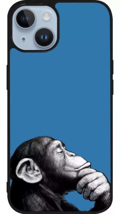 Coque iPhone 15 - Silicone rigide noir Monkey Pop Art