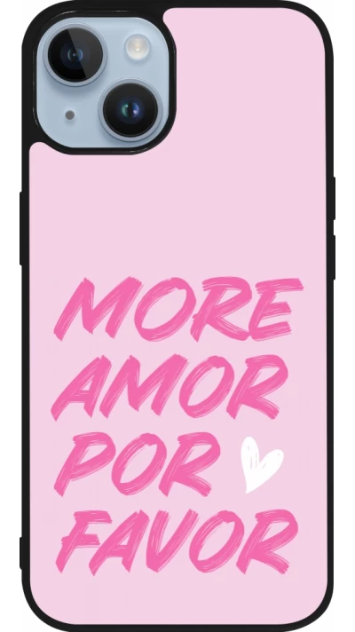 Coque iPhone 15 - Silicone rigide noir More amor porfavor