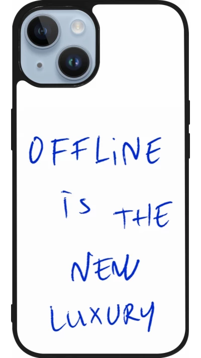 Coque iPhone 15 - Silicone rigide noir Offline is the new luxury