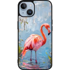 iPhone 15 Case Hülle - Silikon schwarz Paint Flamingo