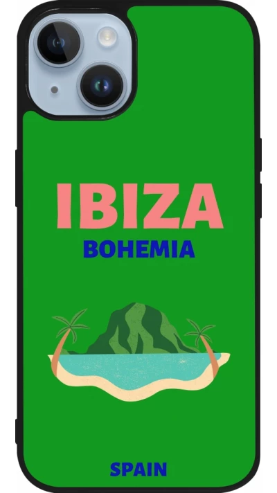 Coque iPhone 15 - Silicone rigide noir Pop Summer Destination Ibiza