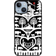 Coque iPhone 15 - Silicone rigide noir Poya Suisse 2 noir