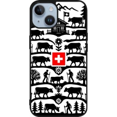 Coque iPhone 15 - Silicone rigide noir Poya Suisse 3