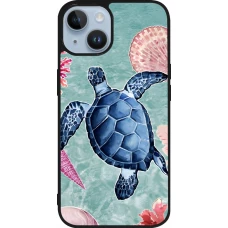 Coque iPhone 15 - Silicone rigide noir Preppy Turtle
