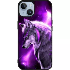 iPhone 15 Case Hülle - Silikon schwarz Purple Sky Wolf