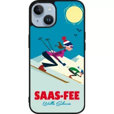 iPhone 15 Case Hülle - Silikon schwarz Saas-Fee Ski Downhill