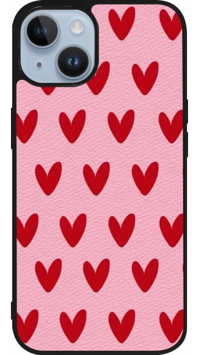 iPhone 15 Case Hülle - Silikon schwarz Saint Valentines Day 26 Pattern heart