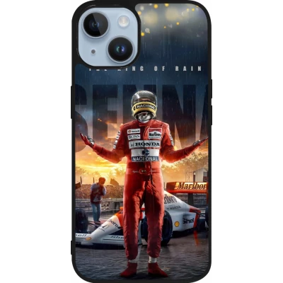 Coque iPhone 15 - Silicone rigide noir Senna The King of Rain