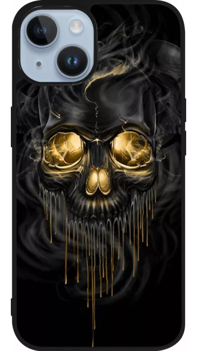 iPhone 15 Case Hülle - Silikon schwarz Skull 02