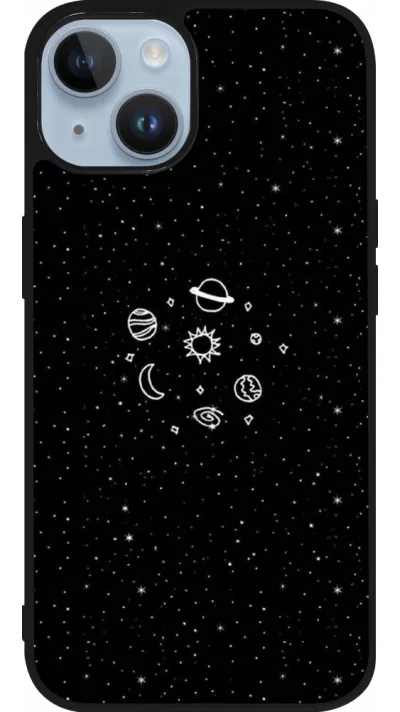 Coque iPhone 15 - Silicone rigide noir Space Doodle