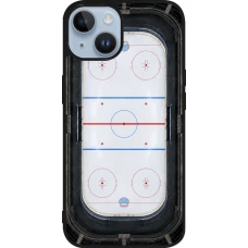 Coque iPhone 15 - Silicone rigide noir Sports 2026 Hockey