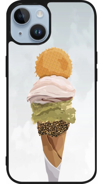 Coque iPhone 15 - Silicone rigide noir Summer 2025 Cornet